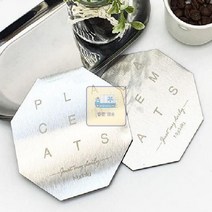 1 1 받침_코스터_커피_금속_다각형_티_메탈_컵_실버_카페 E4A0, 상세페이지 참조