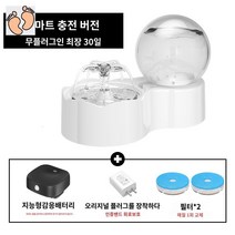 물순환 식수 자동 워터 생수 분수 흐름 급수 고양이, D 스마트 충전 버전 (충전 가능 플러그 가능)