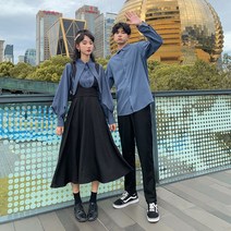 커플룩 가을 셔츠 원피스 세트 투피스 커플룩
