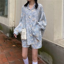 실제 샷 실제 가격 ~ 패션 꽃 정장 여성 긴팔 셔츠 바지