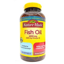 Nature Made Fish Oil 네이처메이드 피쉬오일 1200Mg 360Mg 오메가 3 200 소프트젤