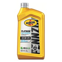 Pennzoil Platinum Full Synthetic Motor Oil 펜조일 플래티늄 풀 신세틱 5W-20 합성 엔진 오일 946mL, 기본