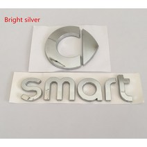 ABS 크롬 블랙 스마트 자동차 프론트 후드 보닛 엠블럼 뒷 트럭 배지 사이드 스티커 for fortwo FORSPEED FORFOUR ROADSTER FORSTARS, 03 bright silver