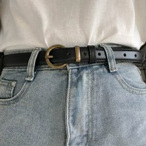 더윗시 빈티지 버클 여성 소가죽 캐쥬얼 벨트