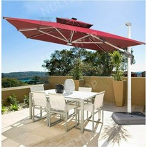 LED 태양광 사각 폴딩 파라솔 야외 정원 카페 테라스 옥상, 3.0미터