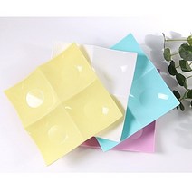 정사각 4절 나눔접시 4칸 나눔찬기 반찬 안주 접시 PP, 옐로
