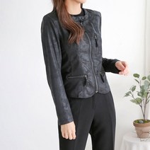 슬림핏 스판 페이크 레더 라이더 자켓