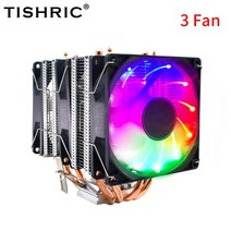 TISHRIC-4 히트 파이프 4 핀 PWM 팬 CPU 쿨러 라디에이터 RGB 쿨링 인텔 LGA2011 115X 1366 775 X79 X99 AM3 AM4 용, [03] 3 Fan 4 Heat Pipes, [01] LGA115X1200-1366-775