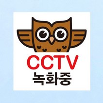 [뭉키데코] 생활스티커_부엉이 CCTV촬영중02(칼라), 칼라스티커
