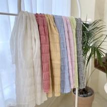 527 탐나요 체크 리플 시어서커 원단 5종, 쭈잉, 레드