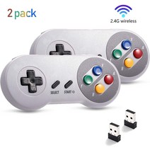 Windows XP 7 8 & MAC Raspberry PI 용 2.4GHz 충전식 클래식 PC USB SNES 게임 패드 컨트롤러, 한개옵션1, 01 Grey
