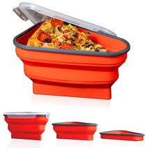 실리콘용기 냉장고 피자 팩 피자 보관 5 개 전자, 레드 실리콘용기