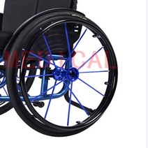 노인전동차 전동휠체어 장애인 전동차 한 쌍 수동 스포츠 휠체어 24 인치 뒷 바퀴 4 앞, a pair blue