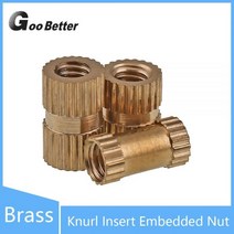 팝너트볼트 리벳너트 M2 M2.5 M3 M4 M5 M6 M8 M10 솔리드 황동 라운드 스레드 Knurl 삽입 너트, 100Pcs M3 (OD 4mm), Length 3mm