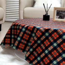 ajj 크리스마스 홈파티 식탁보 테이블보 체크, 레드 체크, 3-4인용 (140x140cm)