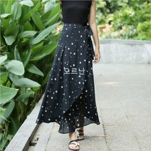 오르난 여성 여름 쉬폰 별 패션 랩 스커트 JC466