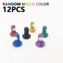 12 개/갑 다채로운 MTB 자전거 디스크 브레이크 로터 Torx 볼트 T25 M5x10mm 합금강 고정 나사, 01 Mix