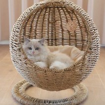 고양이침대 라탄 해먹 둥지 캣 하우스 여름 바구니, C