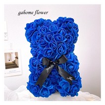 가홈플라워 (한정수량) 로맨틱한 선물 에버폼 로즈베어 (케이스 조명 별도구매), 블루