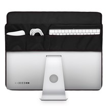 모니터덮개 방진 커버 방수 pu 가죽 보호 3pcs 포켓 21 인치 27 인치 imac macbook lcd 화면 32, 푸른
