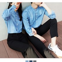 넘버나인 시밀러 빅사이즈 워싱 차이나카라 청남방