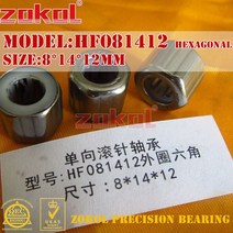 ZOKOL 10PCS 베어링 HF081412 EWC0812 외부 링 팔각형 편도 니들 롤러 8*14*12mm 널링 육각형, 04 HF081412.Hexagon