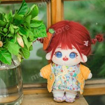 20cm 무속성 솜인형 여자 솜깅이 몸체 아이돌인형 목화솜 면 봉제인형 선물, 20cm(옷 제외), 진홍옌(출생증명서 포함)