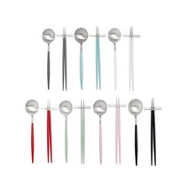 큐티폴 고아 한식 1인조세트(블랙/핑크/세라돈/화이트 외 총 8가지색상추가)(수저/젓가락세트), 블루