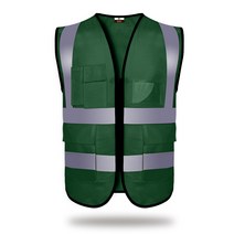 남녀공용조끼 오랑론 반사조끼 베스트 시공 공사 네온 환경 미화원이다 교통 안전복 야간 라이딩 맟춤제작 2749664375, 잉크 그린 면포 다포켓