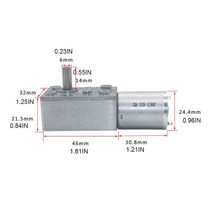 웜기어 미니 모터 전기 감속기 유압 엑츄에이터 기어드 용 고 토크 jgy370 가역 웜, 10, 6v