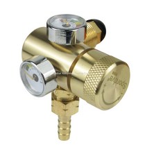 레귤레이터 조정기 초 미니 산소 프로판 가스 역화방지기 포함, 풀 구리 프로판 측정기(듀얼 워치)개