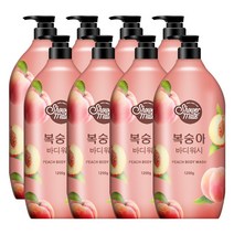 샤워메이트 복숭아 바디워시 (1200ml) 대용량, 1200g, 8ea