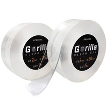 고릴라클리어겔 접착흔적 없는 실리콘 방수 양면 테이프 2mm x 50mm x 5m, 두께 2mm x 폭 50mm x 총길이10M