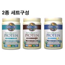 가든오브라이프 유기농 로우 프로틴 파우더 단백질 2종 세트 구성, 무맛+초콜릿