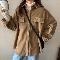 [당일배송] 맥스 골덴 코듀로이 골지 카라넥 루즈핏 자켓 셔츠
