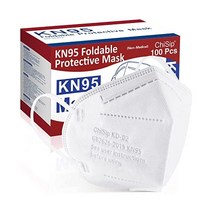 ChiSip KN95 안면 마스크 20개 5겹 컵 먼지 안전 남성용 여성용 PM2.5에 대한 통기성 보호 블랙, 100팩, 02.화이트