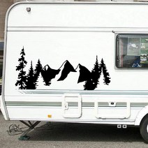 투명 텐트 쉘터 원터치 비닐 천막SUV RV 캠핑카 오프로드 장식 나무 숲 자연 장면 산 데칼 자동차 우드랜, [01] 60x28 cm, 06 Yellow_01 60x28 cm
