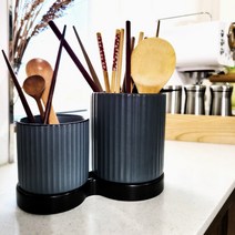 메리테이블 템바보드 물빠짐 도자기 수저통 3p set, 블루그레이, 3개