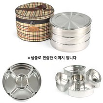 소풍 야외용 스텐찬합 3단 도시락 대 22.5x14cm 1p