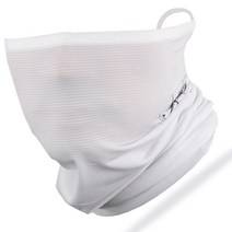 지원군몰 국산 스트라이프 귀걸이형 쿨 멀티스카프 여름 등산 자전거 스포츠 자외선차단 넥워머, 흰색