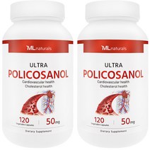 2병 [미국빠른직구] 마이라이프 내추럴스 폴리코사놀 50mg 120정(총지방족 99%/옥타코사놀 62%)(8개월), 120정, 2개