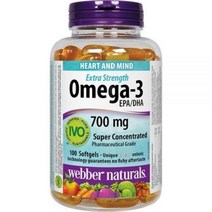 Webber Naturals 오메가-3 엑스트라 스트렝스 700mg EPA/DHA · 고농축 소프트젤 100개