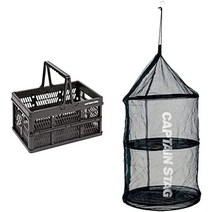 아마존JP 베스트 / 감성캠핑 캡틴스태그 폴딩컨테이너 바구니 손잡이가 있는 핸디컨테이너 라지 블랙카키올리브 일본정품, 검은색, 용기 + 건조