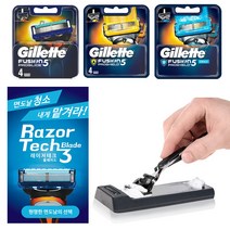 질레트 면도날 4개입 + 레이저테크(면도날클리너), 레이저테크+질레트 프로쉴드 옐로우 면도날 4입