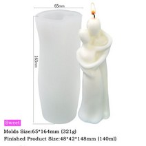 몰드 초 캔들 실리콘 캔들 몰드 달콤한 연인 모양 수지 에폭시 초콜릿 케이크 수제 DIY 공예 몰드 XK4, 4