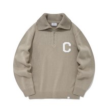 커버낫 [Covernat] C 로고 하프 집업 니트 올리브