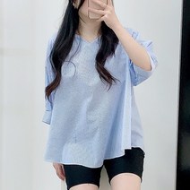 여리여리 소매퍼프 스트라이프 블라우스 3color