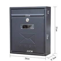 무인택배함 가정용택배함 원룸 여성안심무인택배함 개인물품보관함 시스템멀티박스31x26x9cm 벽 마운트 잠글 수있는 방수 사서함 유럽 스타일 야외 정원 공원 빌라 홈 신문 편지, th12