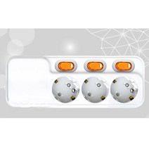 접지 개별형 멀티코드 3구 3M 멀티탭(220V 16A), 단품, 단품