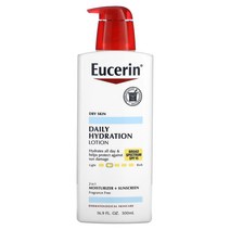 Eucerin 로션 일일 보습 건성 피부 SPF15 자외선 차단제 무향 500 ml(16.9 fl oz), 상세내용 참조